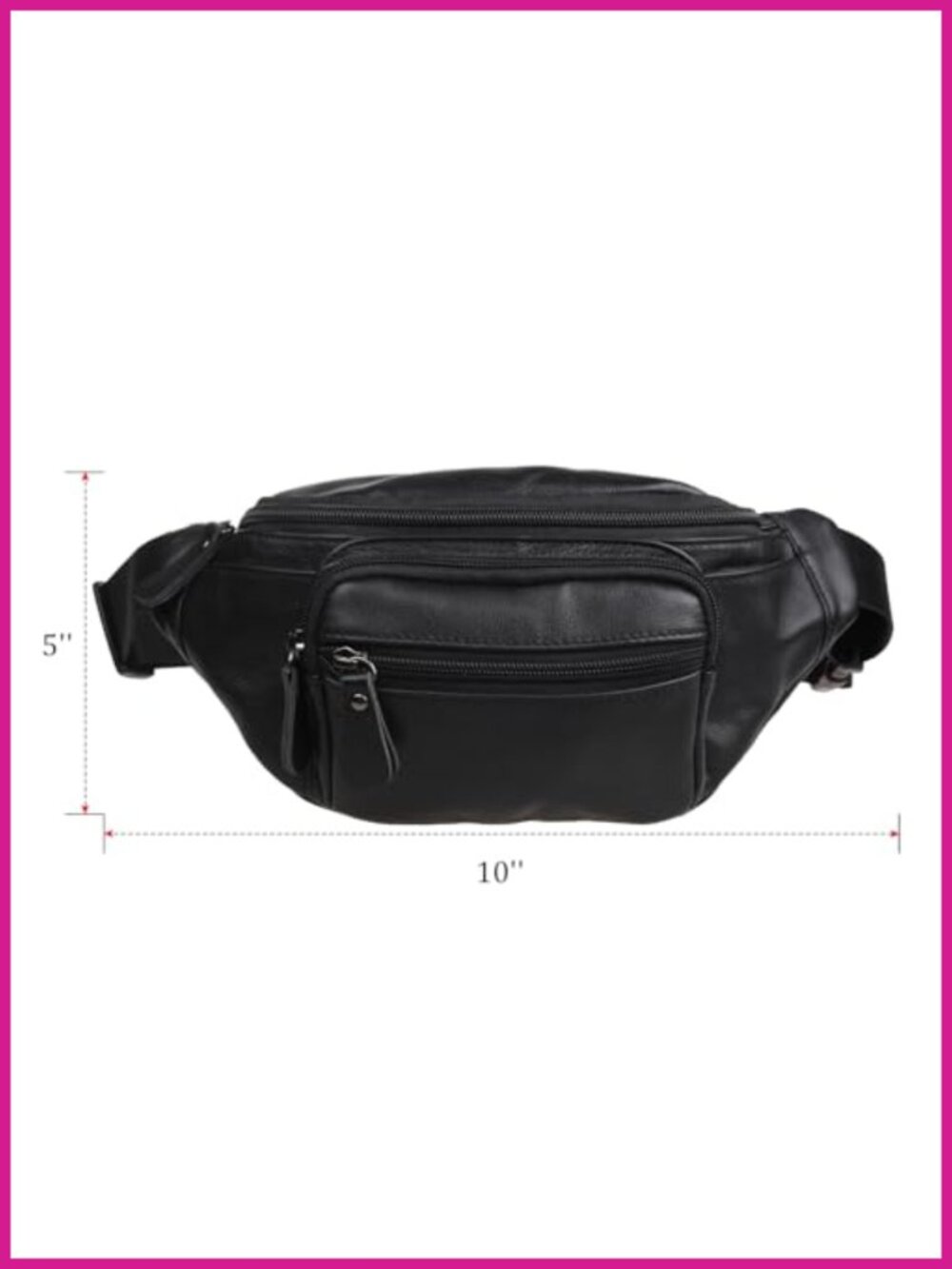 Genuine Leather Fanny Pack Waist Bag Travel Organizer Adjustable Belt - Picture 4 of 6